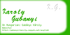 karoly gubanyi business card